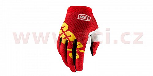 rukavice iTRACK, 100% - USA (červená/žlutá)